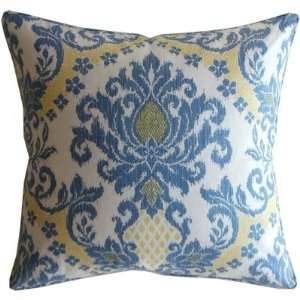 Ikat Linen Decorative Pillow in Blue 
