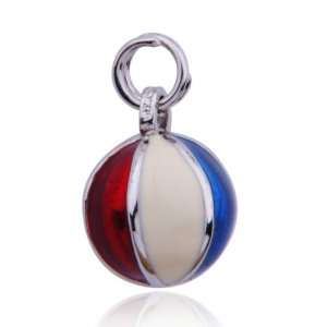  Sterling Silver Beach Ball Charm: Jewelry