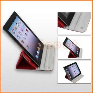Red Leather Carrying Leather Case Pouch for IPad 2 2nd  