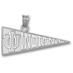 Indiana University IU Indiana Pennant Pendant (Silver 