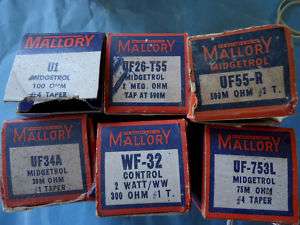 VINTAGE MALLORY POTs POTENTIOMETERS New Old Stock  
