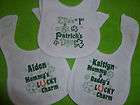 BABYS FIRST ST PATRICKS DAY NAME AND YEAR INFANT BIB  