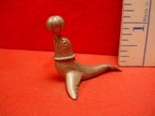 Vintage Pewter Miniature SEAL BALANCING BALL ON NOSE  