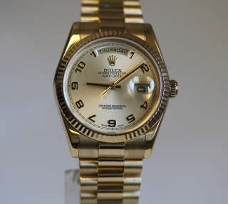 Rolex Mens President 18k Yellow Gold 118238 With Box and Papers  