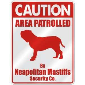   AREA PATROLLED BY NEAPOLITAN MASTIFFS SECURITY CO.  PARKING SIGN DOG