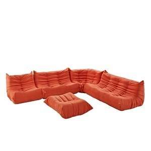  Waverunner Modular Sectional Sofa Set in Orange (5 pieces 