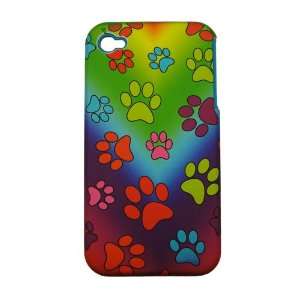  iPhone 4S Hybrid Case 2in1 Rubber Colorful Dog Paws Silicon 4S 