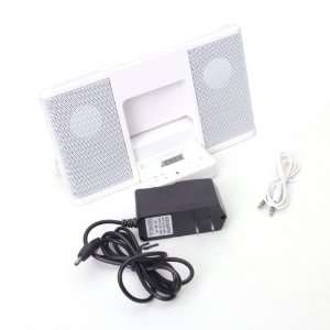  White Portable Speaker Dock for iPod iPhone MP3 CD PC   US 