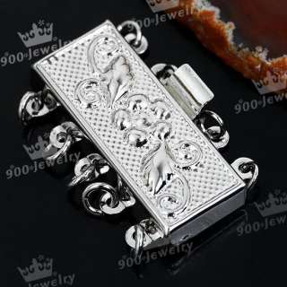   ROW STRAND RECTANGLE FLOWER CLASP FINDINGS JEWELRY MAKING  