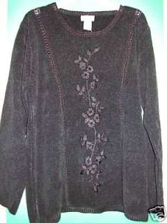 Littleton Pullover Sweater Women Sz Medium Black  