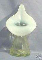 Gibson Vaseline Glass JIP Jack in the Pulpit Vase Glows  