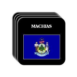  US State Flag   MACHIAS, Maine (ME) Set of 4 Mini Mousepad 