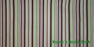 Brown Beige Lime Green Striped Bar Curtain Valance NEW  
