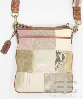 Coach Cream & Lilac Monogram Patchwork Crossbody Bag  