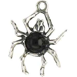  Solid Sterling Silver Spider Charm: Jewelry