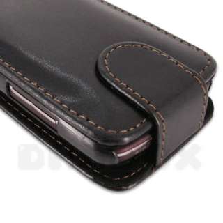 For LG Optimus One P500 , Leather Case Pouch Cover Film  hBlack  