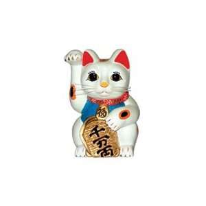  Hawaiian Figurine Lucky Cat White 3 in.