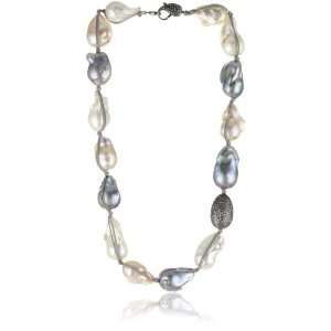   Jordan Alexander 16 Multi Color Pearl with Diamond Bead Necklace