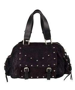 CHLOE Black Suede Studs Tote Satchel Shoulder Bag Handbag Purse NEW 