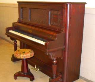   UPRIGHT VERTEGRAND PIANO, NEW FINISH, ORIG KEYS, MATCH BENCH  