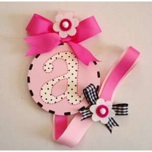  Pink with Black Hair Bow Holder Beauty