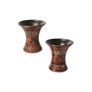  Ceramic vases, Llamas and Alpacas (pair)