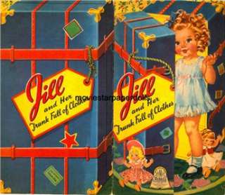 Vintage JILL & TRUNK PAPER DOLLS LASR RPRO FREE SHW2  