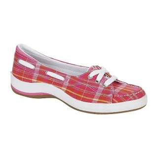 Keds Rapture Womens Stretch Plaid Twill Slip On Boat Shoes  