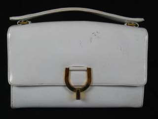 VINTAGE BIENEN DAVIS White Patent Leather Tote Handbag  