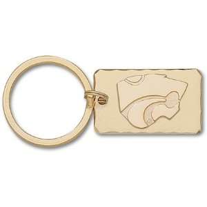 Kansas State Wildcats 5/8 Gold Plated Powercat on Gold Plated Key 