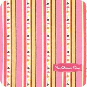 Kate and Nate Cotton Candy Mushroom Stripe Flannel Fabric   SKU# F6685 