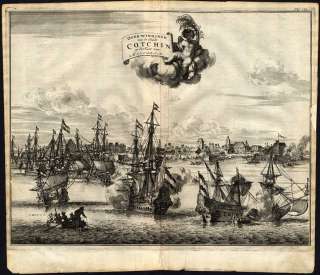 Antique Print INDIA COYLANG KOLLAM SHIP Nieuhof 1682  