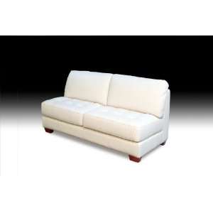   Armless with Leather Tufted Seat Loveseat   Diamond Sofa: Home