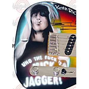  ROLLING STONES Keith Richards Signed Who The F* Guitar 