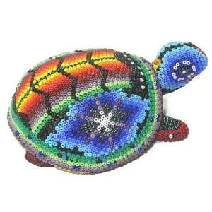  Land Turtle ~ 4.25 Inch Huichol Bead Art