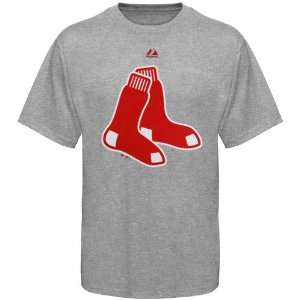 Majestic Boston Red Sox Ash Soft Density Official Logo T shirt:  