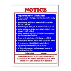  Swimline 8978 Notice Public Pools Rules Sign Sports 
