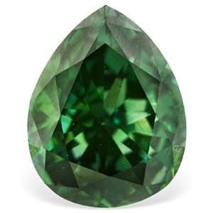    0.77 Ctw Forest Green Pear Cut Loose Natural Diamond: Jewelry