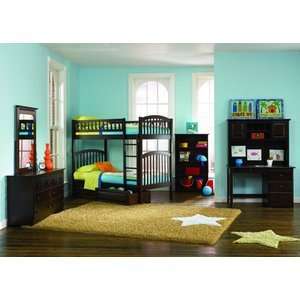  Furniture Richmond 6 Piece Twin/Twin Bunk Bedroom Set in Antique 