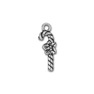  Antique Silver Plated Pewter Candy Cane Charm: Arts 