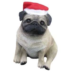   Dog Ornaments XSO12203 Fawn Pug with Santa Hat: Everything Else