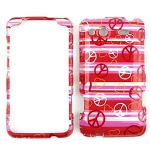 HTC Salsa Transparent Design, Peace Signs and Hearts on Pink Hard Case 