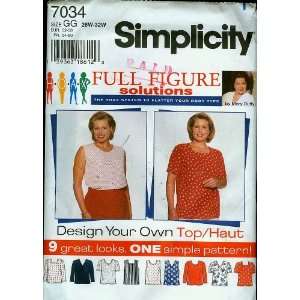  Simplicity Sewing Pattern #7034 ~ Full Figure Solutions 