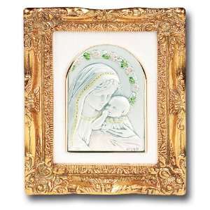   & Child Mary Gold Framed Artwork Catholic Religious 