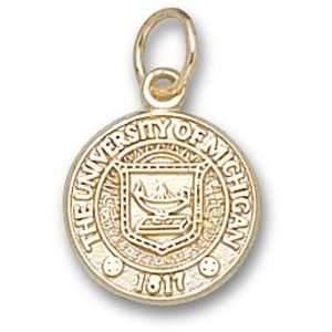  University of Michigan Seal 1/2 Pendant (Gold Plated 