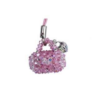    Swarovski Crystal Cell Phone Charm Juicy Bag Pink 