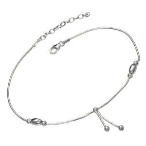   Anklet with two Balls on Chains 8.9 up to 10.6 Inch FDL Jewelry