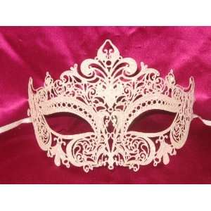    White Metallo Colore Venetian Masquerade Mask