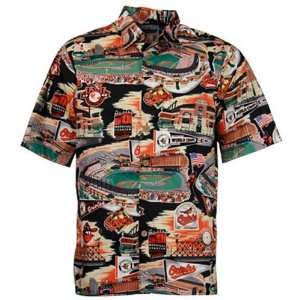   Baltimore Orioles Black Scenic Print Hawaiian Shirt