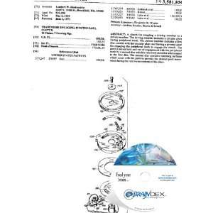  NEW Patent CD for TRANSVERSE ENGAGING, PIVOTED PAWL CLUTCH 